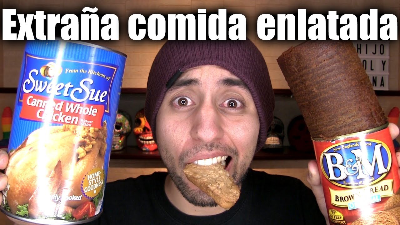 PROBANDO POLLO, PAN, HUEVITO Y SESOS ENLATADOS!!!! - ChideeTv