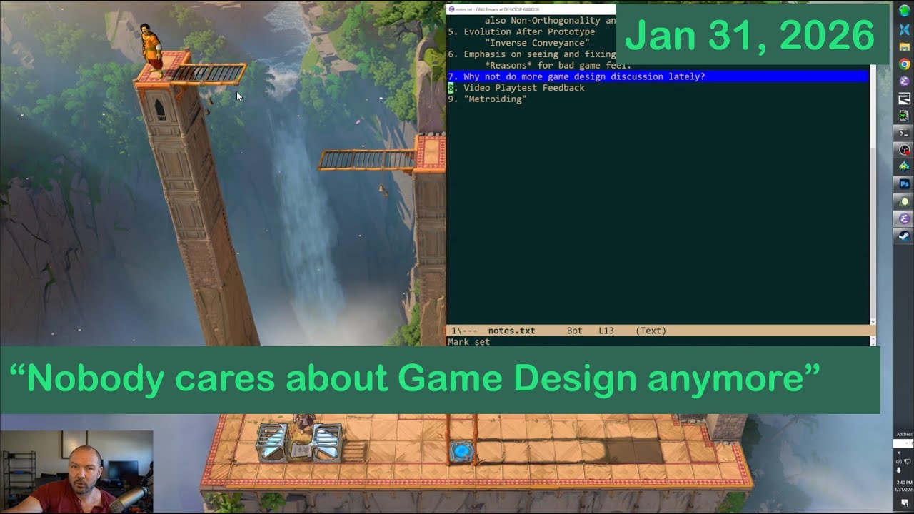 Jonathan Blow on why he doesn’t give design talks anymore