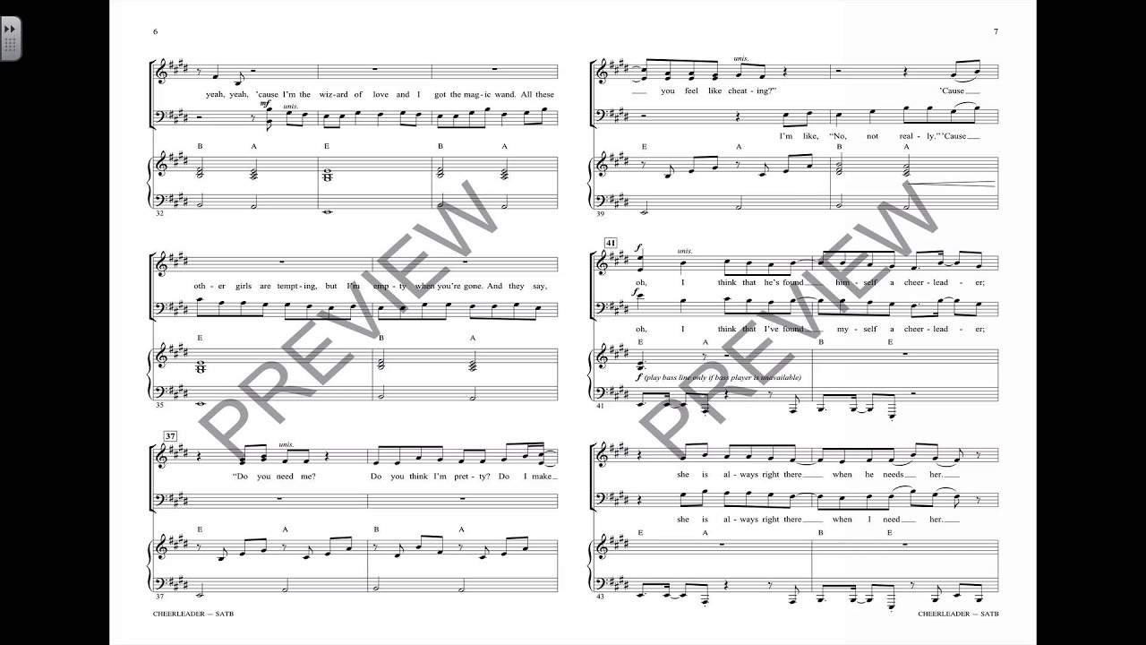Cheerleader (SATB Choir) - Arranged by Ed Lojeski