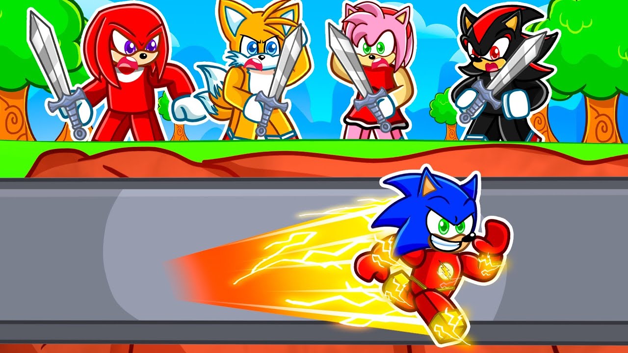 6 CAZADORES vs FLASH en Roblox!
