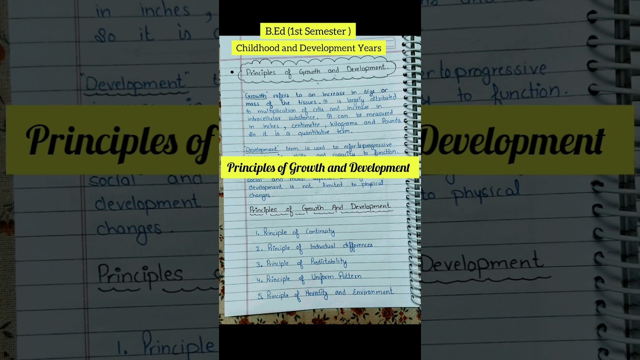 ✨Principles of Growth and Development | B.Ed 1st semester notes #educated_beings #bednotes
