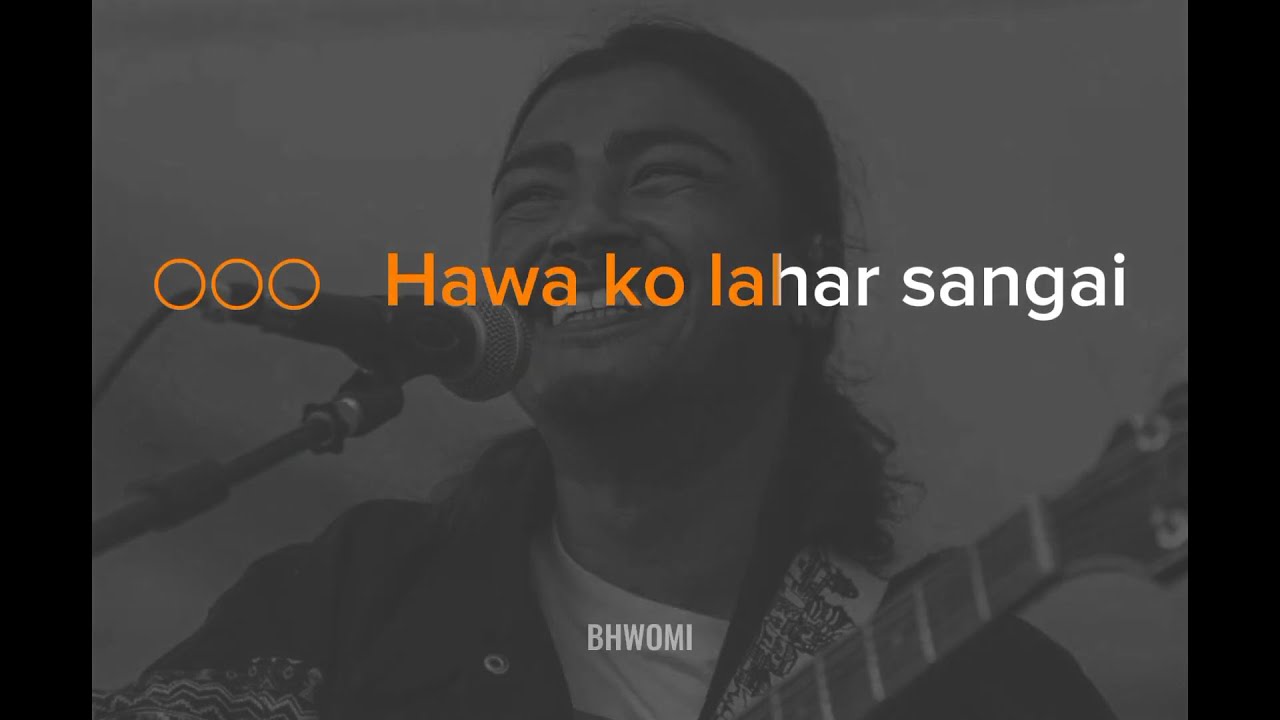 Karaoke lyrics| Hawa Ko Lahar Sangai by Kuma Sagar| A Mai Re
