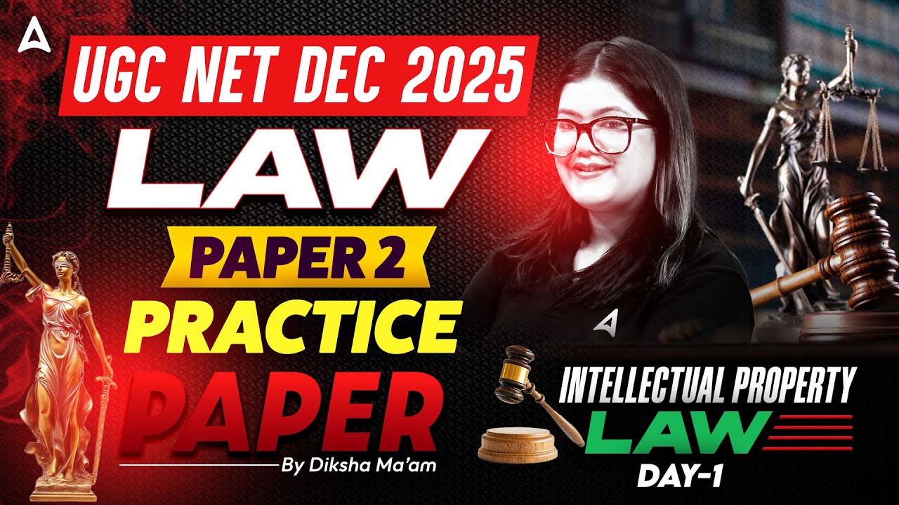 UGC NET Law | UGC NET Intellectual Property Law | UGC NET Law Practice Paper By Diksha Ma'am