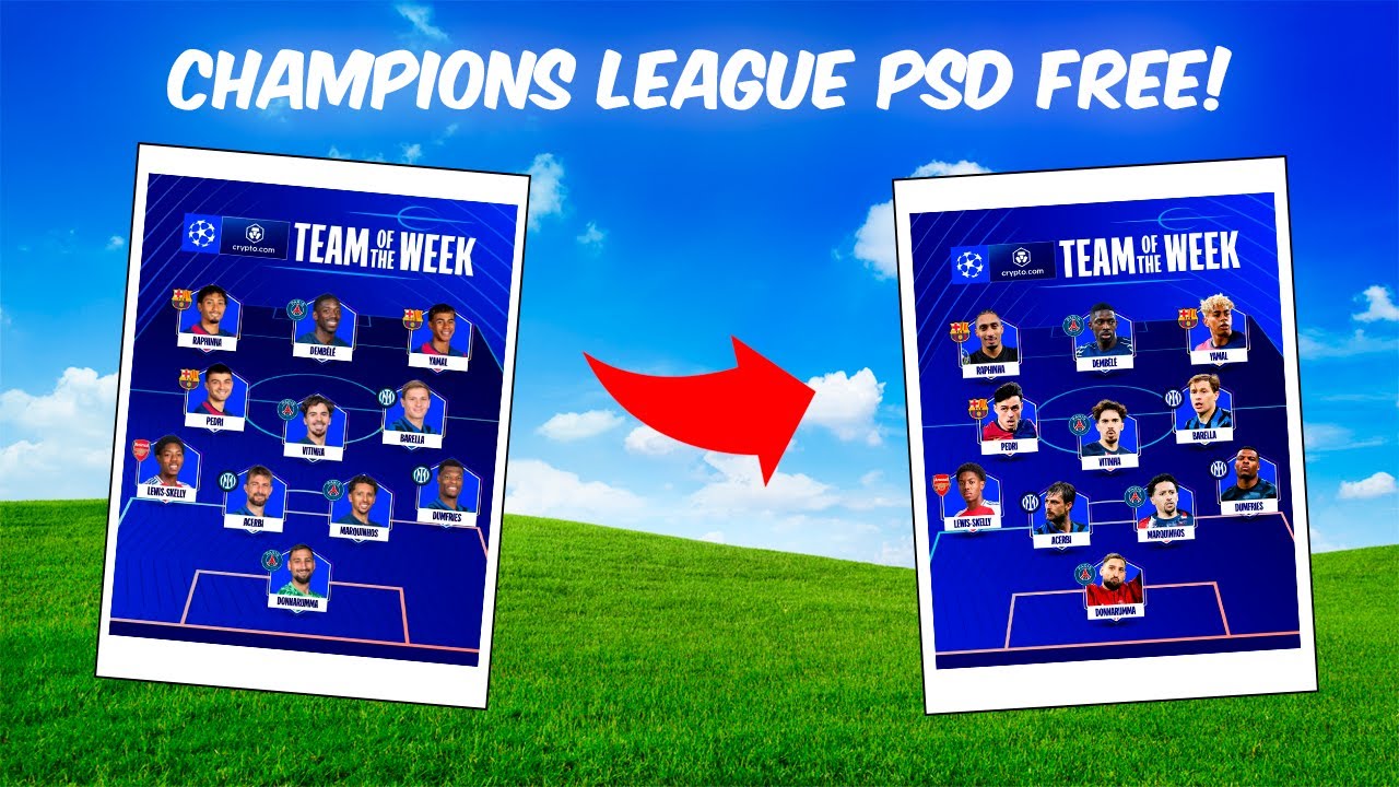 Free PSD 😲 | UCL Design ⭐⚽ | Tutorial (XI)