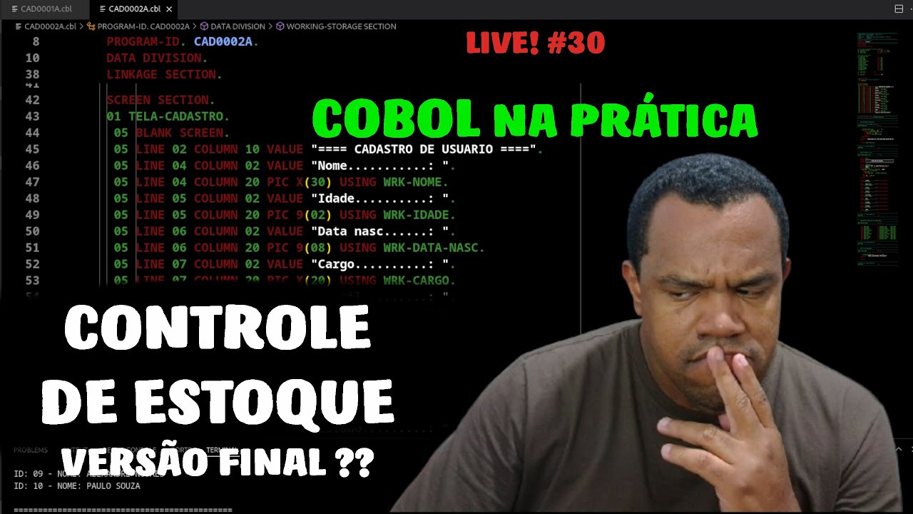 💻 COBOL na prática [VSCode + GnuCOBOL] #30 | Controle de Estoque - versão final??