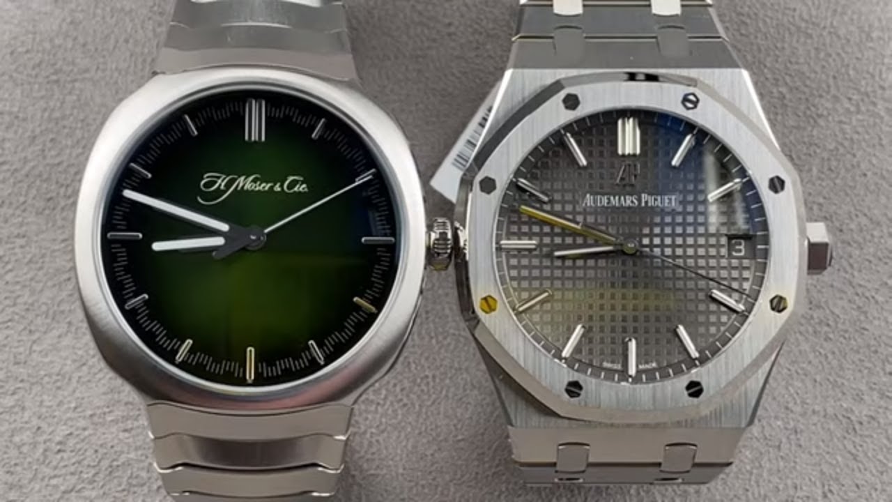 AP Royal Oak против H. Moser & Cie Streamliner. Центральные секунды: Royal Oak 15500 против Moser...