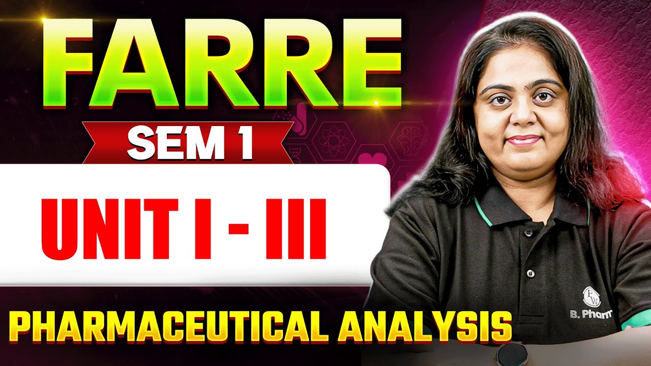 B Pharm 1st Sem | B Pharm Pharmaceutical Analysis | Pharmaceutical Analysis Unit 1 To 3 | PW B Pharm