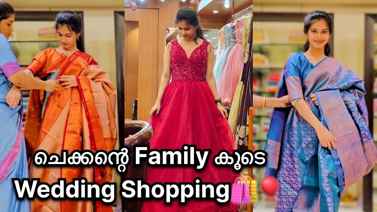 പുടവ സാരി & Reception Dress എടുത്തു🛍️With Groom’s Family..🥳#viral #wedding #shopping #trending