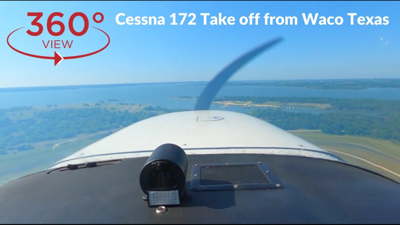 [360 Video] Cessna 172 Taking off from Waco Regional Airport (KACT)