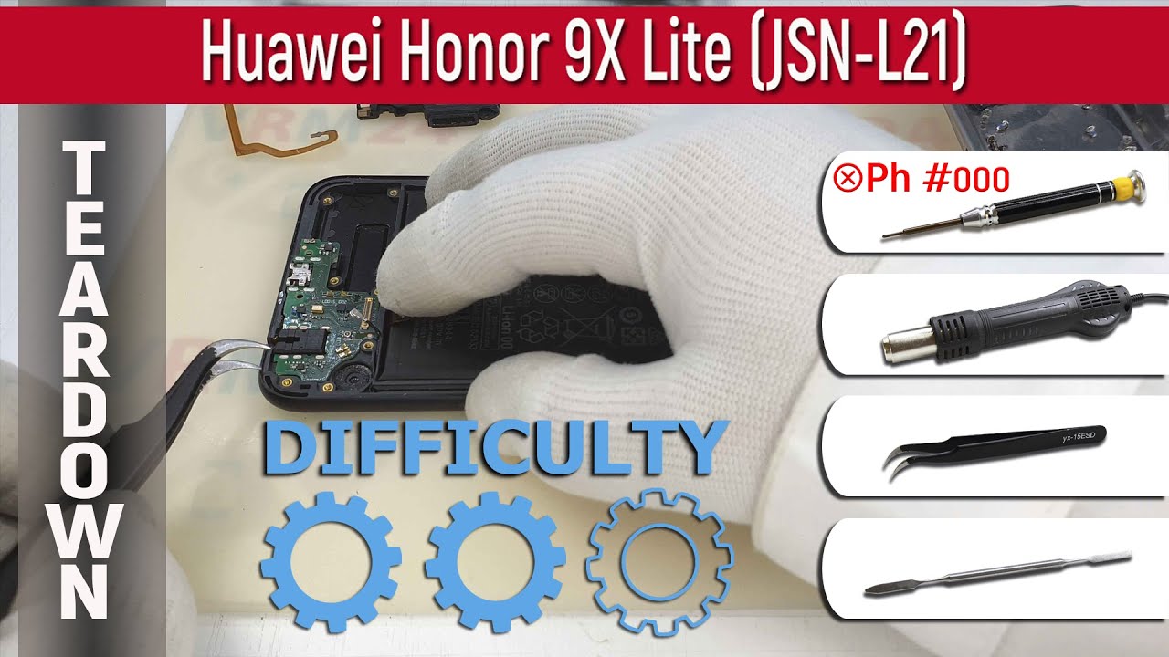 Как разобрать 📱 Huawei Honor 9X Lite JSN-L21 Разборка и ремонт