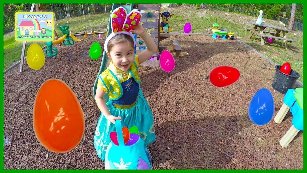Princess Anna Goes on Big Easter Egg Hunt for Huge Surprise Eggs!