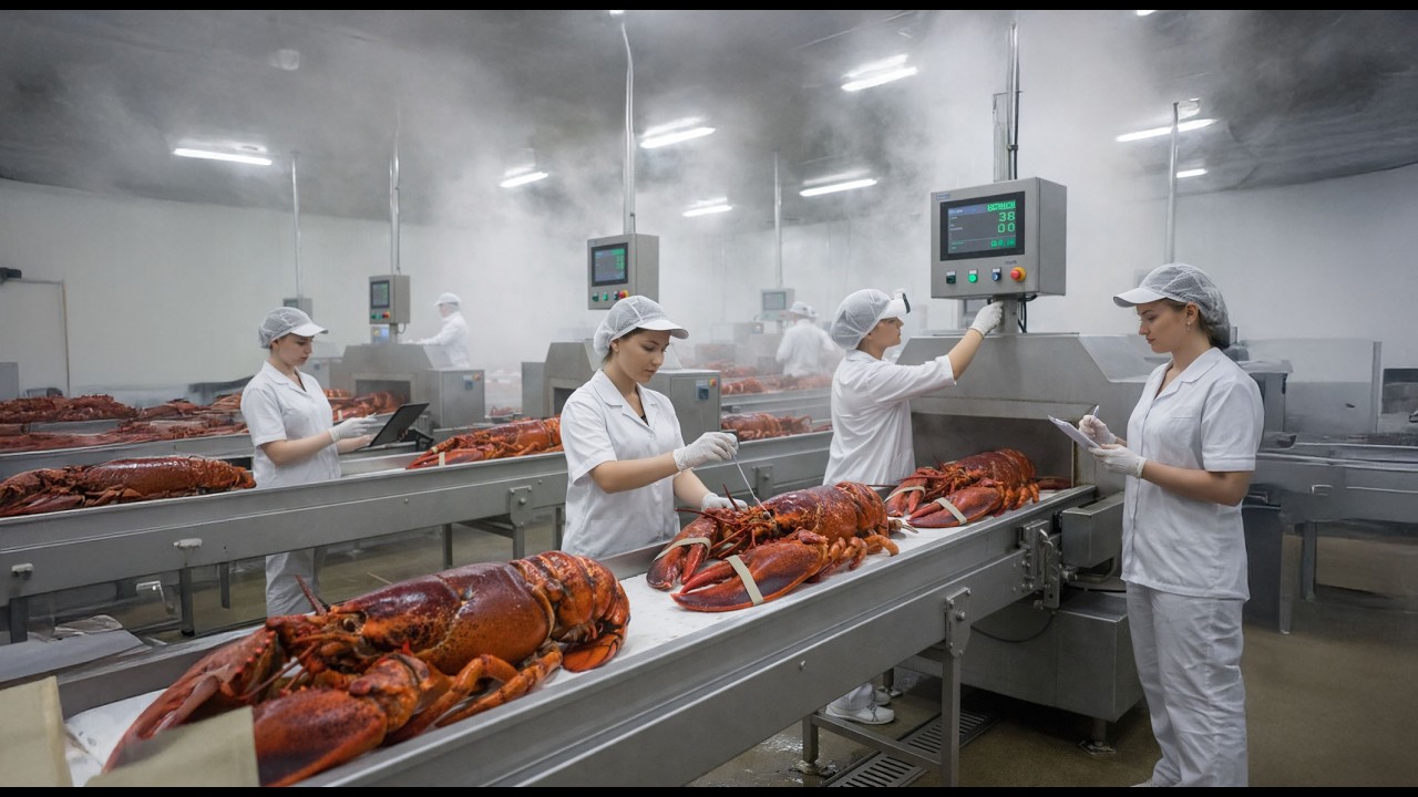 Inside a Giant Lobster Factory – From Night Fishing to IQF & Canned Meat