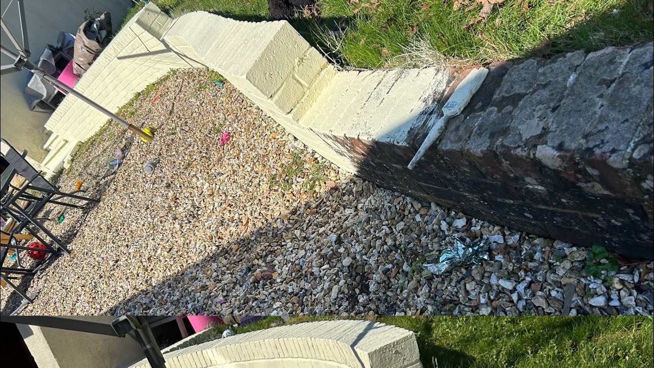 SandTex masonry paint upcycled wall from trash to treasure Timelapse