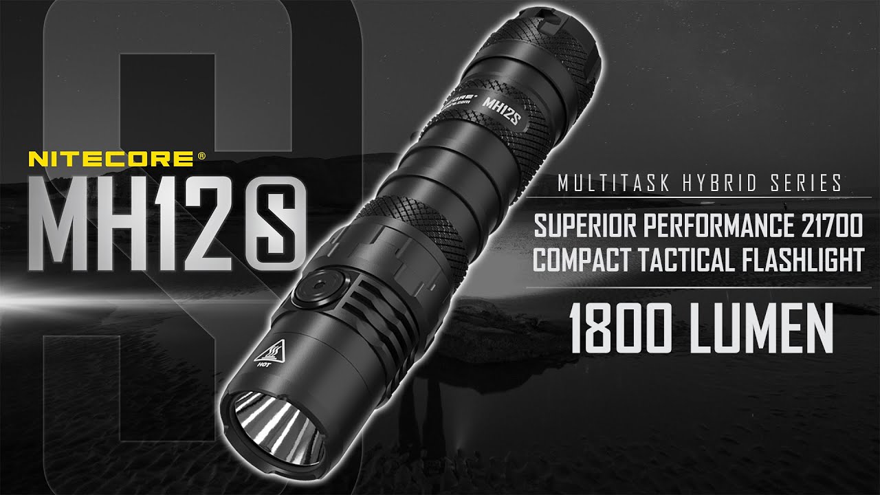 (Discontinued) Nitecore MH12S - 1800 Lumen Ultra Compact Tactical Flashlight - USB-C Rechargeable