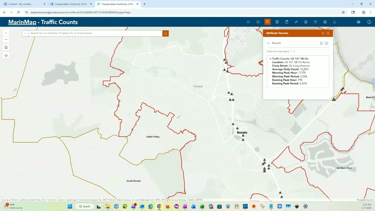 MarinMap Traffic Counts Application - Instructional Video