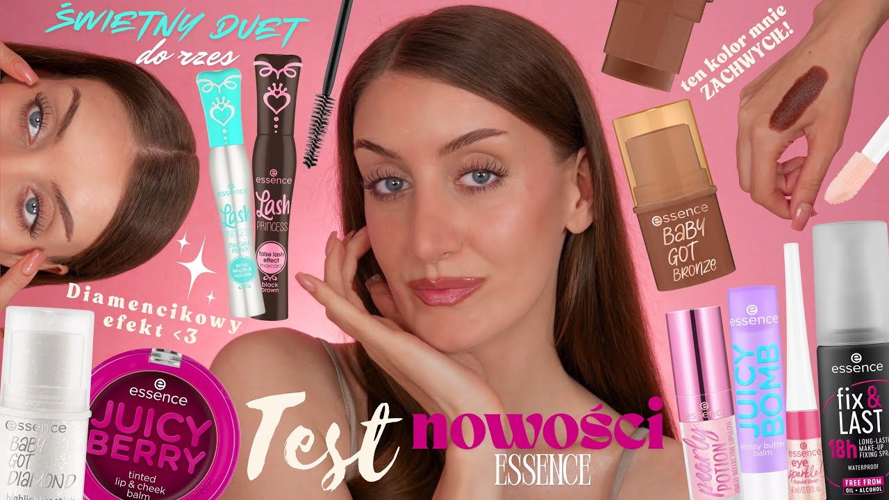 NOWOŚCI ESSENCE 💕 znikający r&oacute;ż, cudny bronzer w sztyfcie, baza i tusz do rzęs robiące efekt WOW