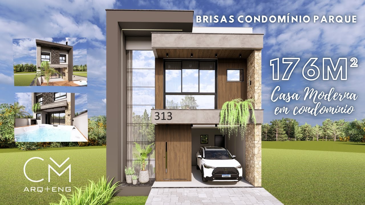 🏡 Casa Moderna com 176 m² - Lote 313 - Brisas Condomínio Parque - Deltaville - Biguaçu