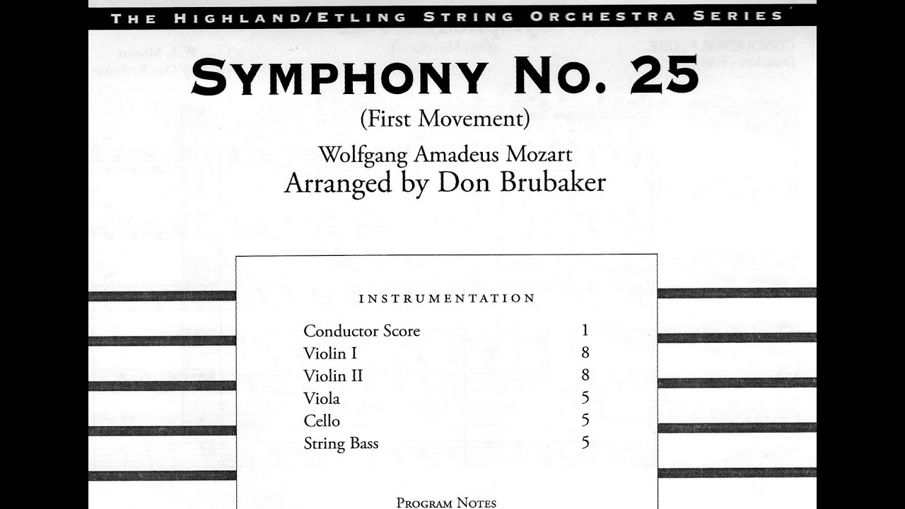 Mozart Symphony 25 arranged by Don Brubaker