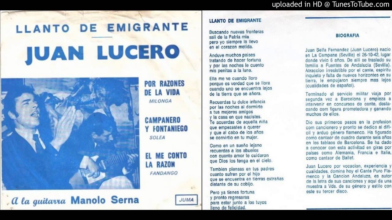 Juan Lucero - Llanto de emigrante