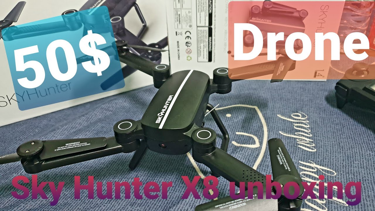 50$ drone Sky Hunter X8 unboxing and sample video/first flight.