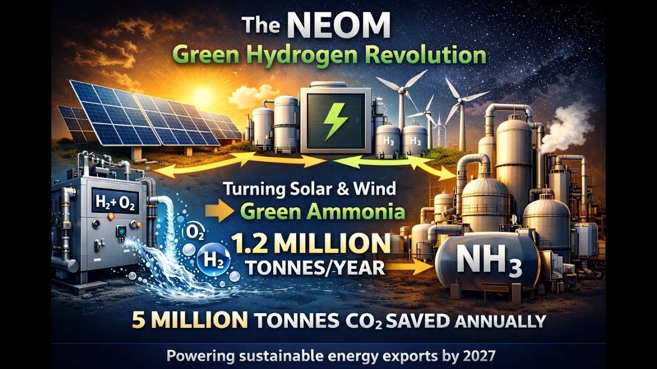 NEOM Green Hydrogen Project Explained | Electrolysers, Intermittency & Green Ammonia 