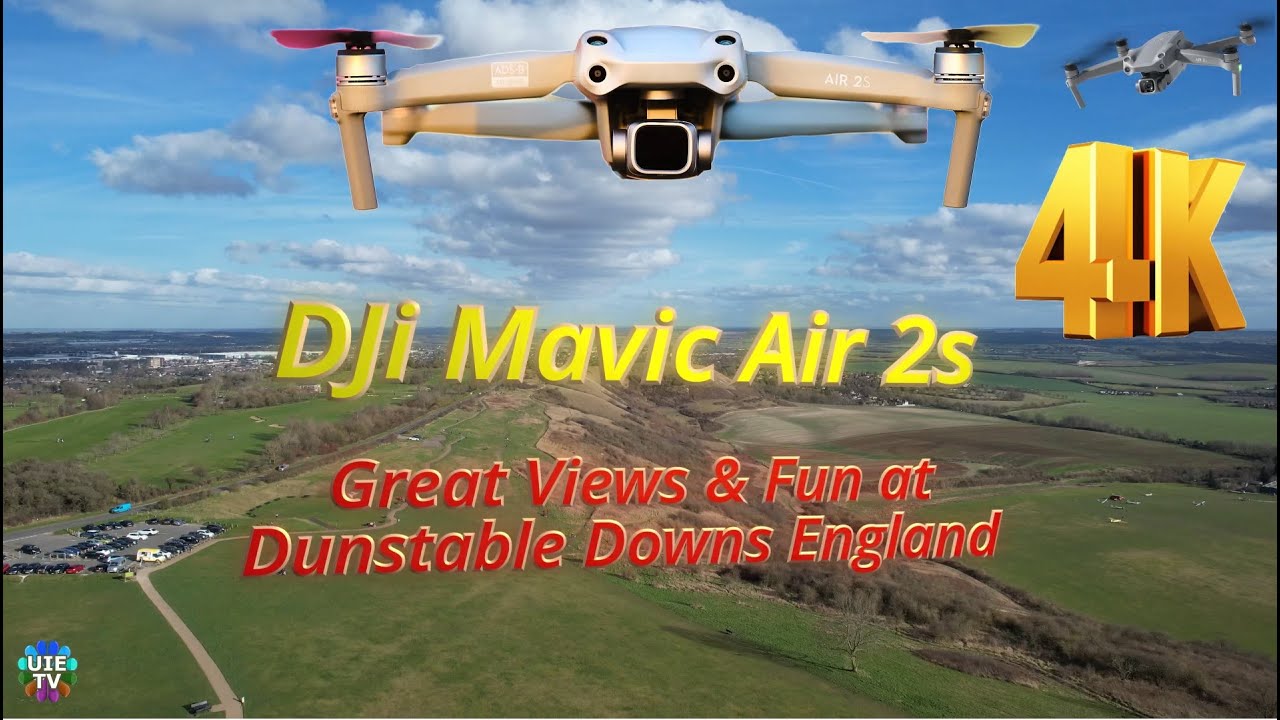 HDR 4k Ultra HD Great Aerial Landscape Views of Dunstable Downs England, New DJi Mavic Air 2s Drone