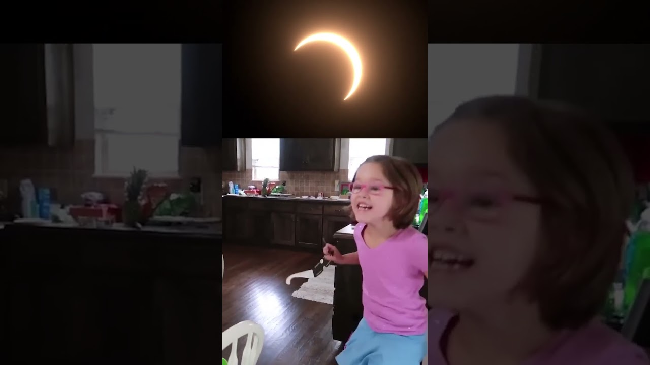 #solareclipse #kids first time to look at the sun! #kidsfun