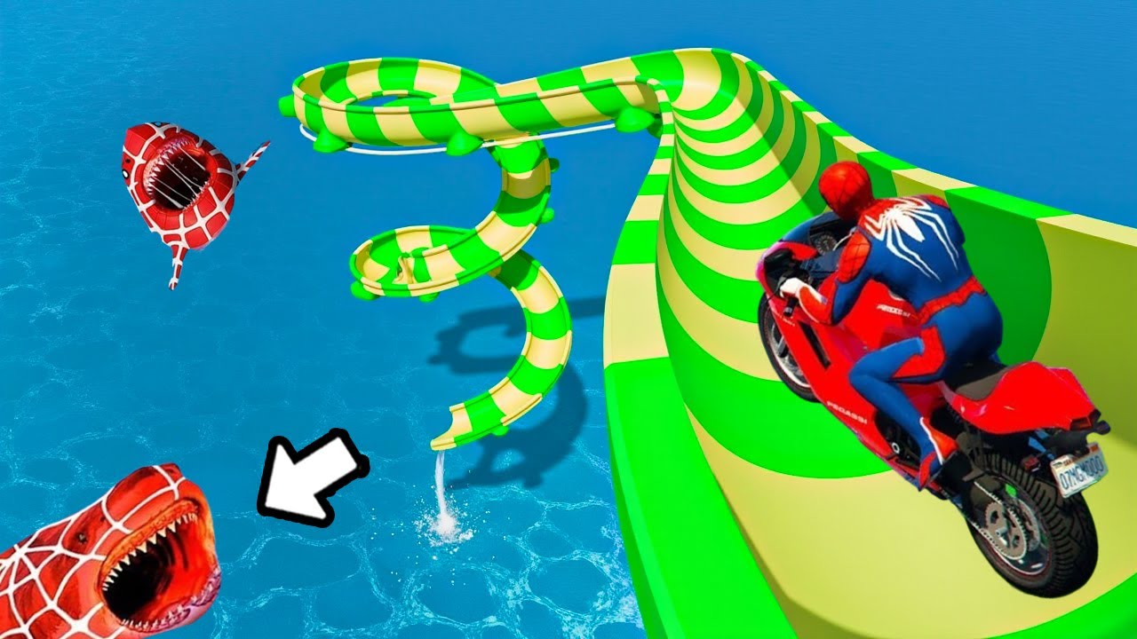 SPIDER-MAN Takes on WORLD'S HARDEST GTA 5 Mega Ramp | Superhero Challenge