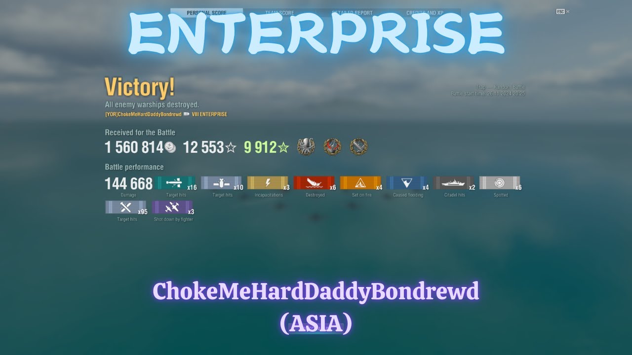 {Replay | 13.10}Tier 8 CV USS Enterprise by ChokeMeHardDaddyBondrewd(ASIA) versus uniscum enemy CV