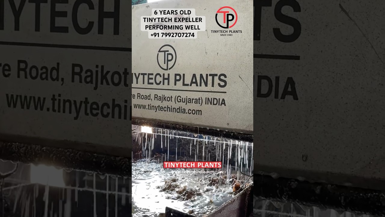6 Years old TINYTECH PLANTS Oil Expeller performing well!  #oilexpeller #groundnutoilmachine