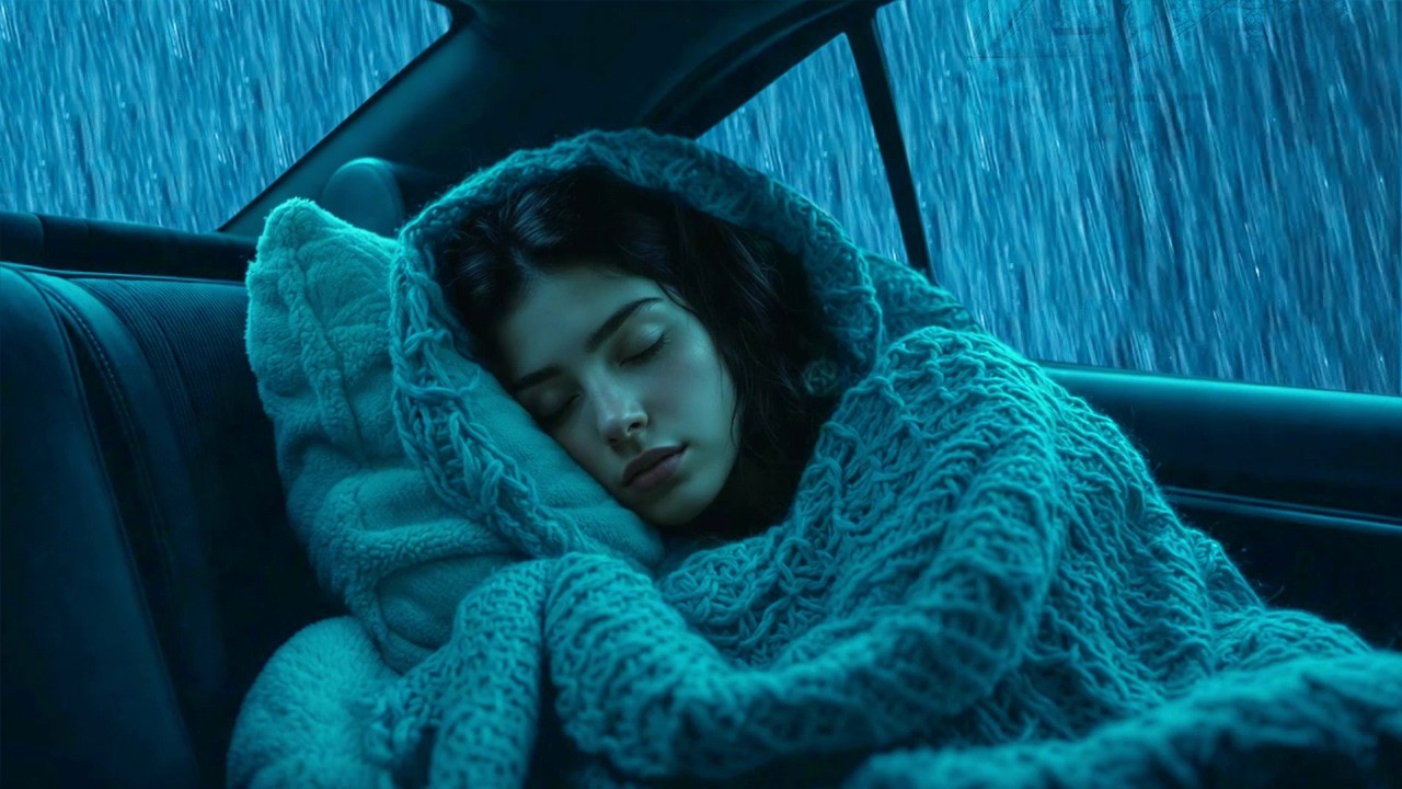 99% of YOU Will Sleep Instantly with Torrential Rain on a Car & Powerful Thunder Sounds at Night