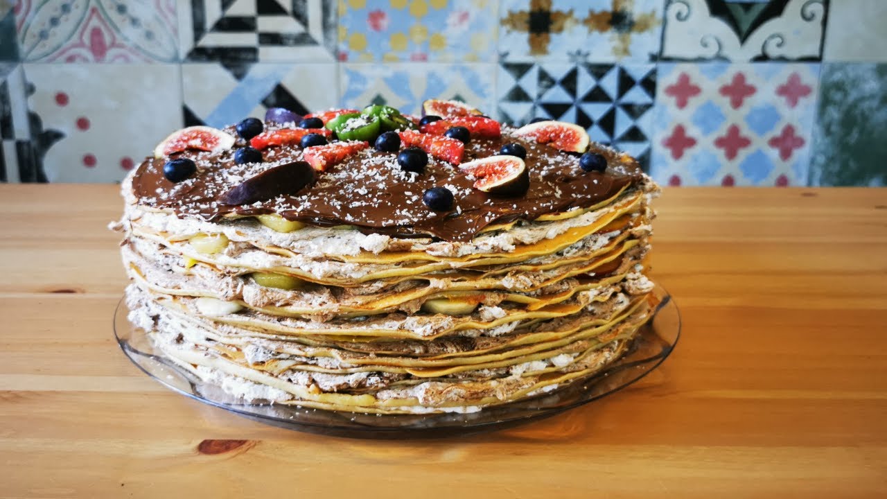 Este cel mai bine vandut TORT 💝 Reteta de tort din CLATITE #Nutella Frisca si Fructe #asmr cakes #67