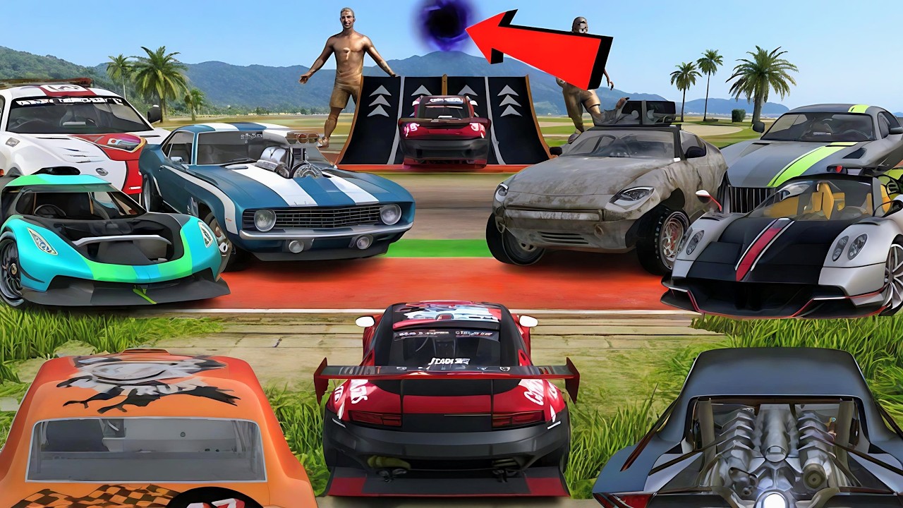 All SuperCars Bridge Ramp Challenge // Extreme Car Driving Simulator // Who Will win🤔? Car Stunts