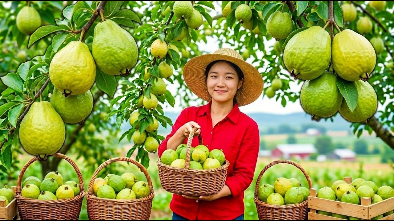 The Sweetest Fruit in the World &ndash; Harvest 1000+ Guava Fruit, Go to Countryside Market Sell