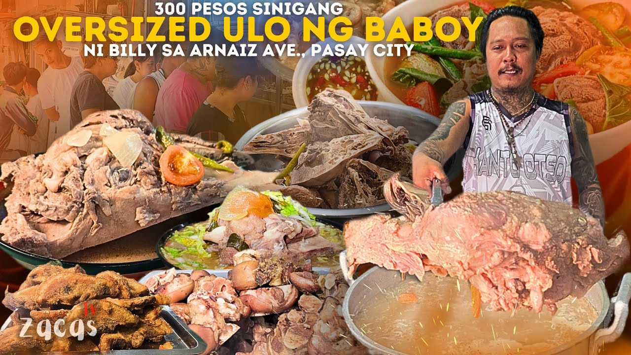 BUONG ULO ng baboy sa SINIGANG, 300 pesos lang! Nag simula sa KARITON, may tatlong PWESTO na ngayon!