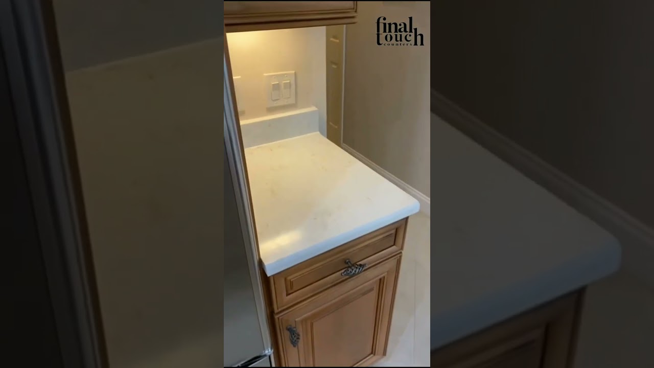 Look at that amazing wood with Corian Quartz Beige Royale