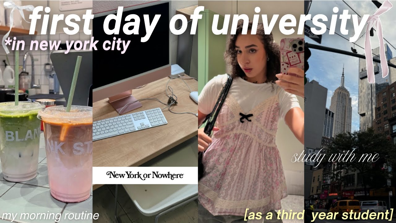 First day of college vlog🎧🏛️🩰 كفاش داز أول نهار  فالجامعة بنيويورك *third year business*