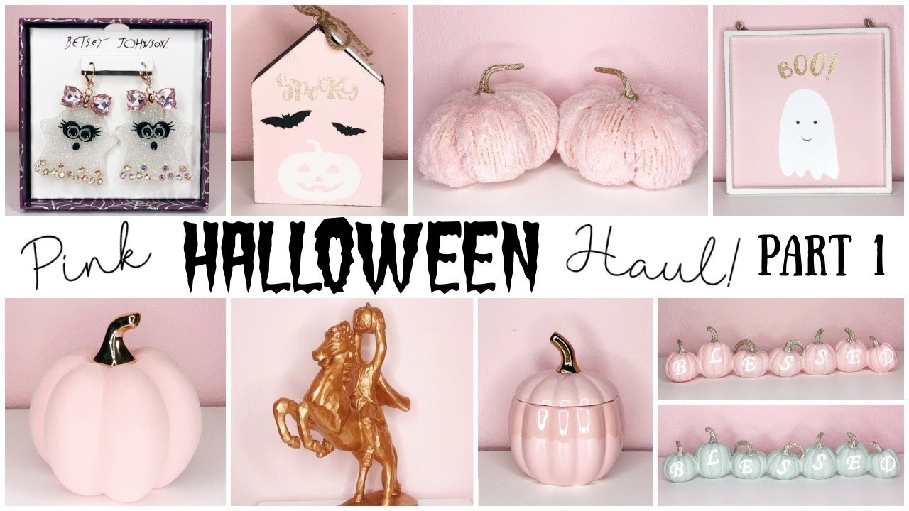 Pink Halloween Decor & Accessory Haul ♡ HomeGoods, TJ Maxx, Marshalls & Betsey Johnson ♡ Oct 2021