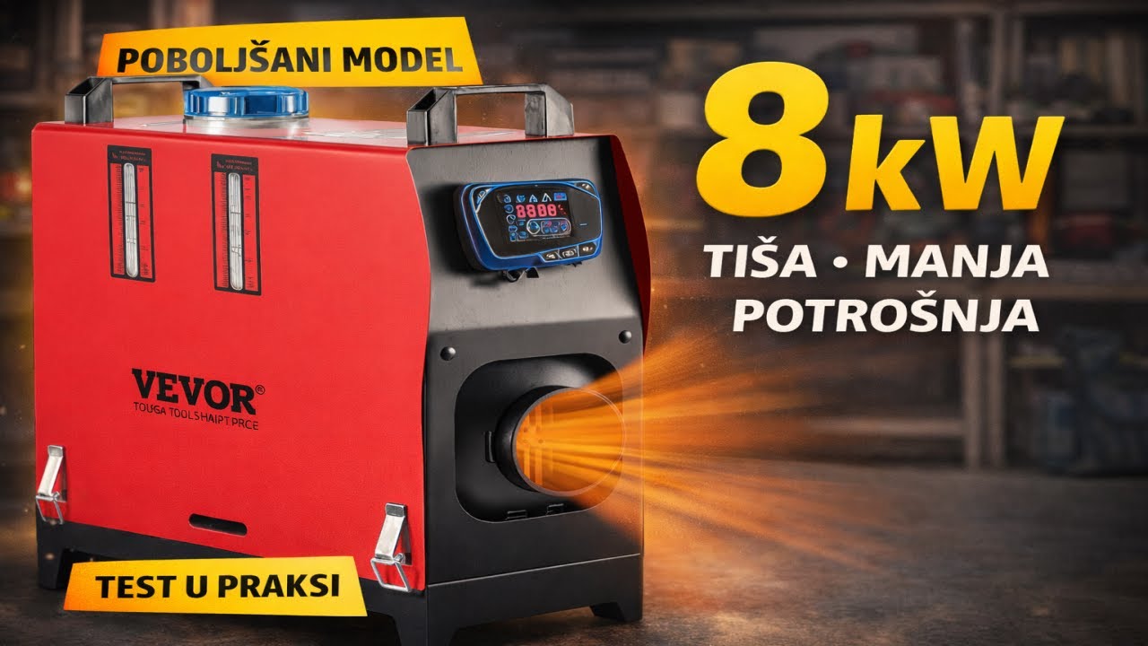 VEVOR dizel grejalica 8 kW – poboljšan model, tiša i manja potrošnja #vevor #webasto