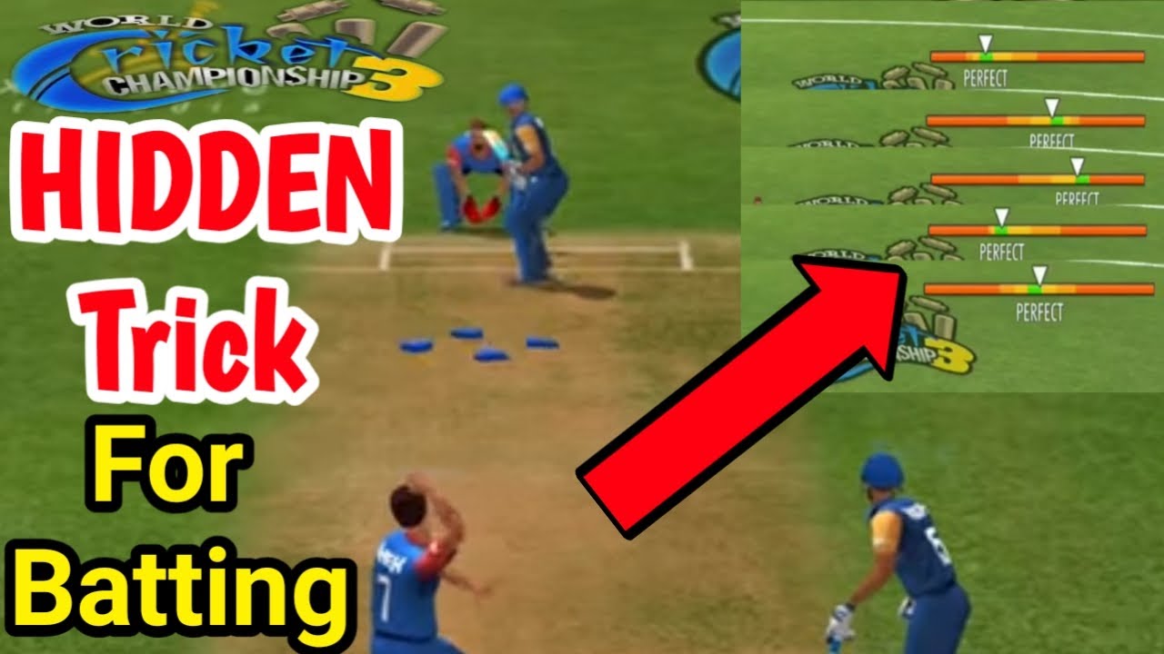 WCC 3 | HIDDEN TRICK | FOR BATTING | World Cricket Championship 3 | Hit Shots Easily | Tips & Tricks