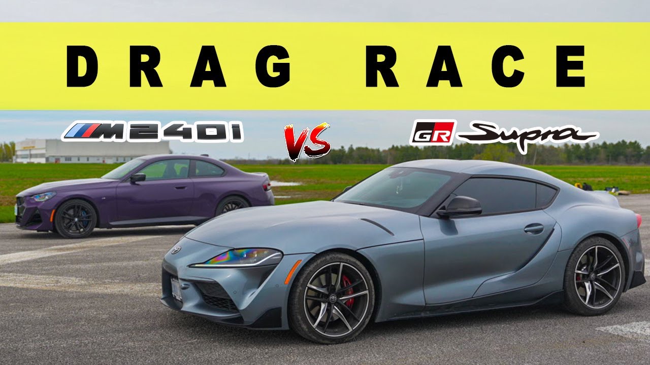 BMW M240i XDrive 2022 года против Toyota Supra GR 3.0 — победители все. Гонка Drag-n-Roll.