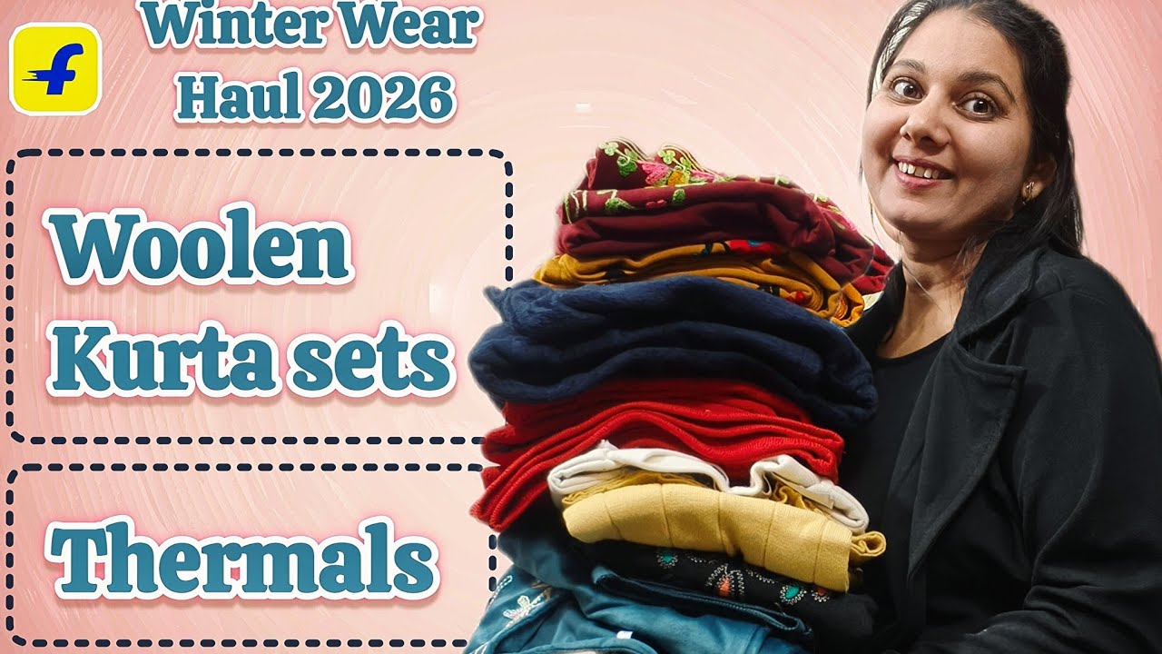 Flipkart Winter Wear Haul 2026: Woolen Kurta sets and Thermals #ytstudio #woolenkurtaset #fashion