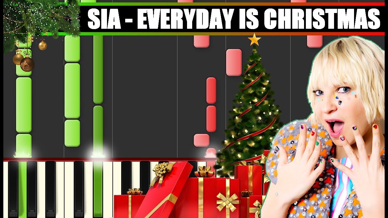 EVERYDAY IS CHRISTMAS (Sia) EMOTIONAL Piano Tutorial / Cover SYNTHESIA + MIDI & SHEETS