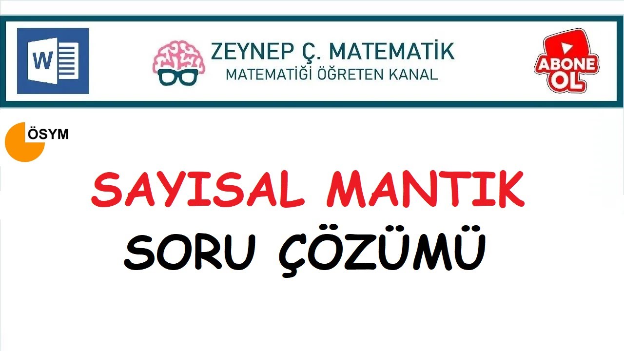 SAYISAL MANTIK SORU ÇÖZÜMÜ-1