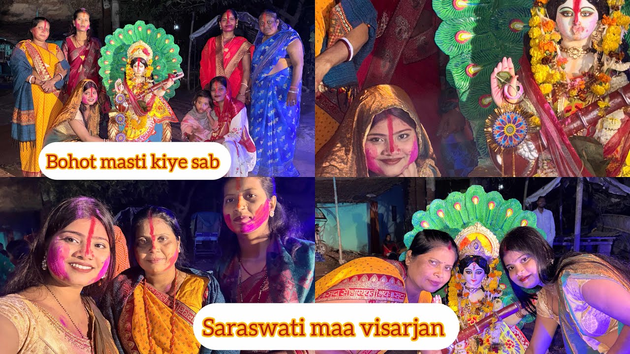 Saraswati maa visarjan vlog 🥺🙏|| and sim jhal recipe 😋|| 