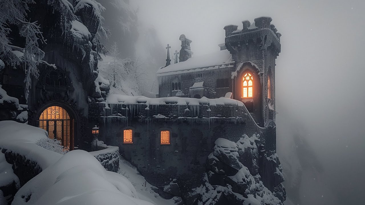 Relax And Sleep To Dracula's Dark Castle Blizzard Ambience With Haunting Howling Wind Sounds