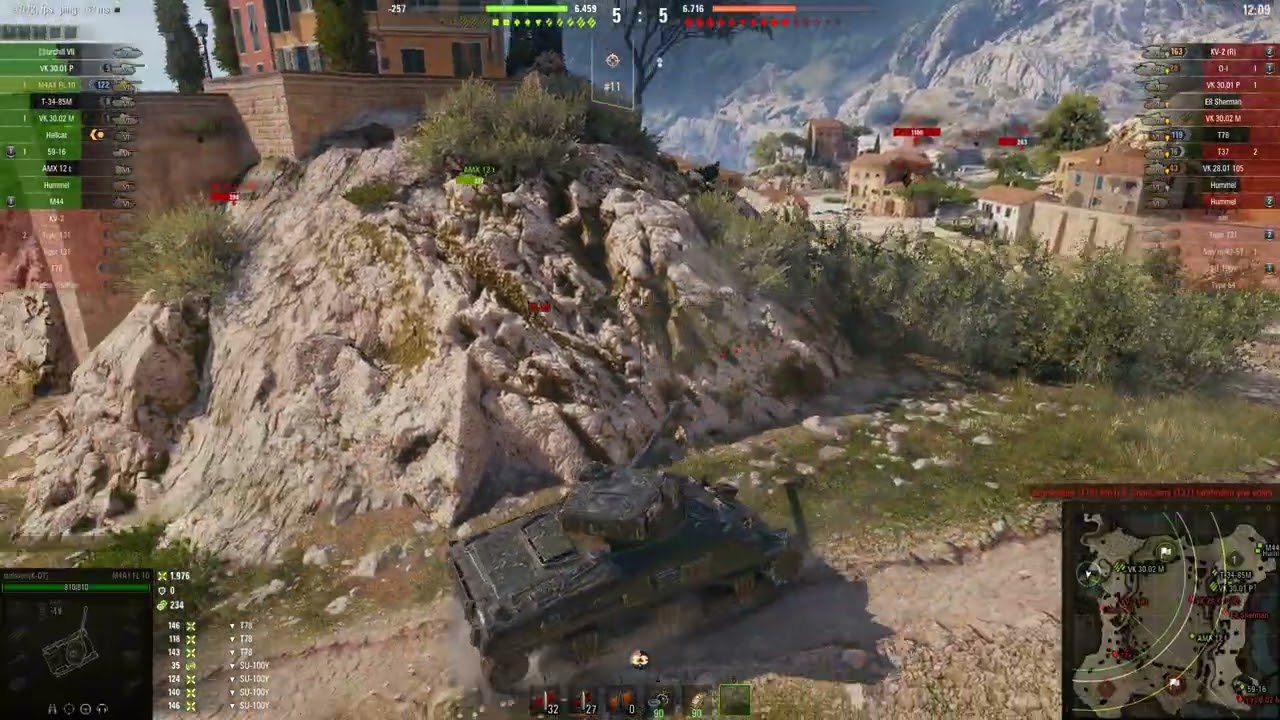 World of Tanks M4A1 FL 10 3 kills 2.9k damage, Ace Tanker, High Caliber, Invader and Victory...