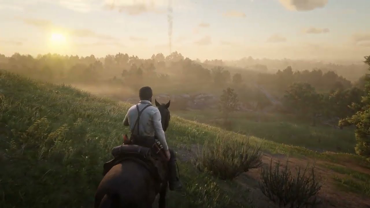 RDR2 ASMR | Morning Ride in The Heartlands - No Music, Just Nature