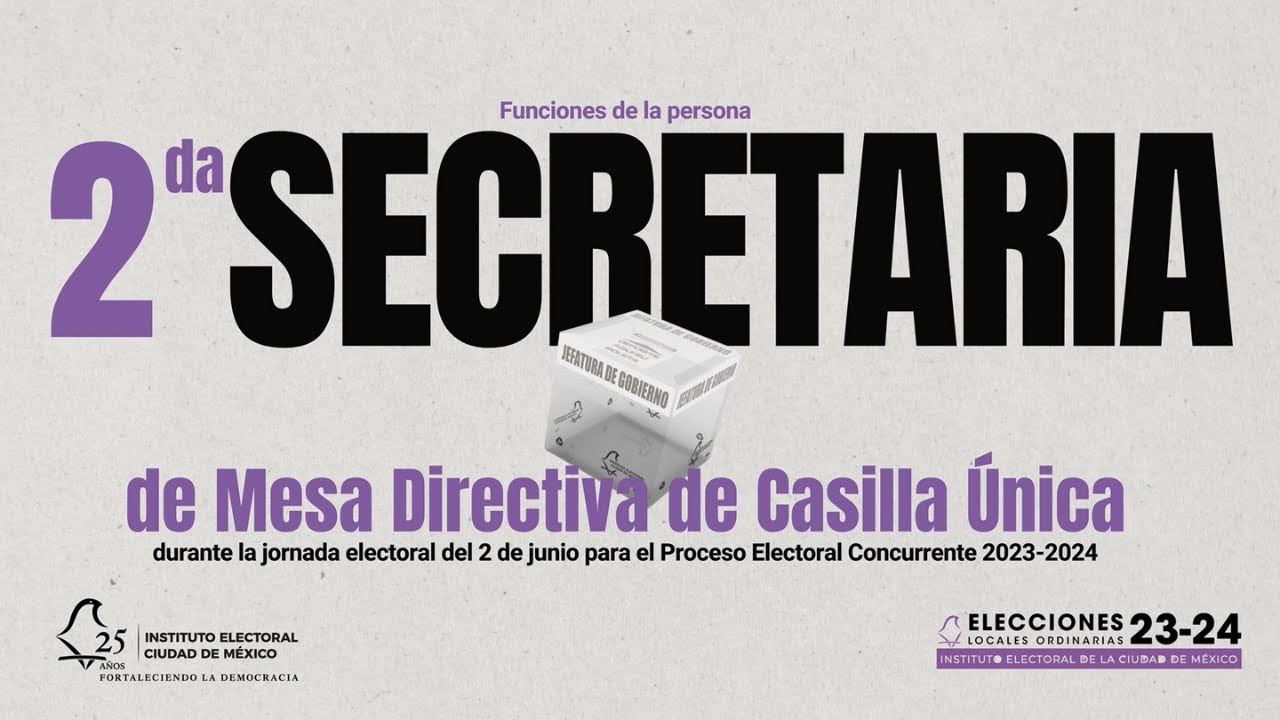 Funciones de la segunda persona secretaría de Mesa Directiva de Casilla Única