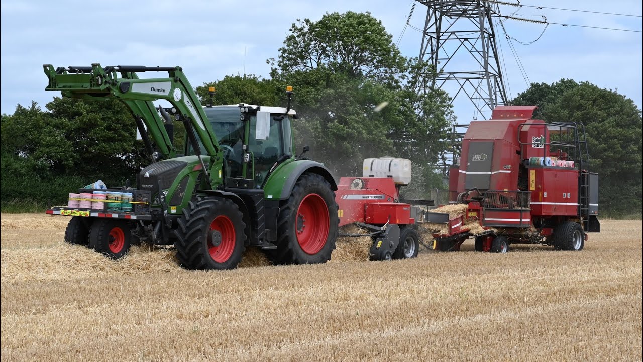 Harvest 2023! Baling Straw with John Deere 6140R & MF Baler and Fendt 720 with MF Baler & Bale Baron